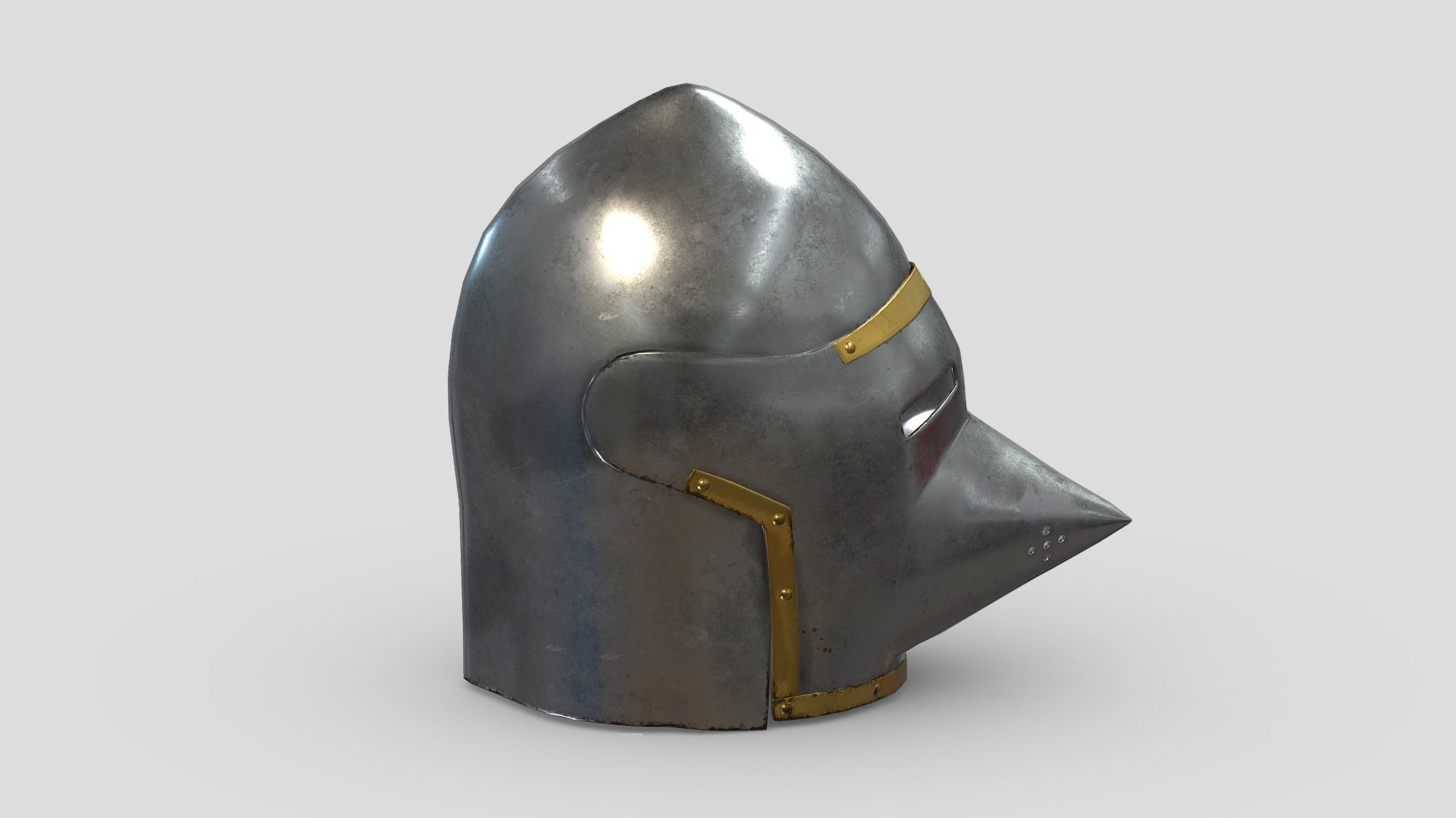 Medieval Helmet 02 Low Poly PBR Realistic Low-poly 3D model_2