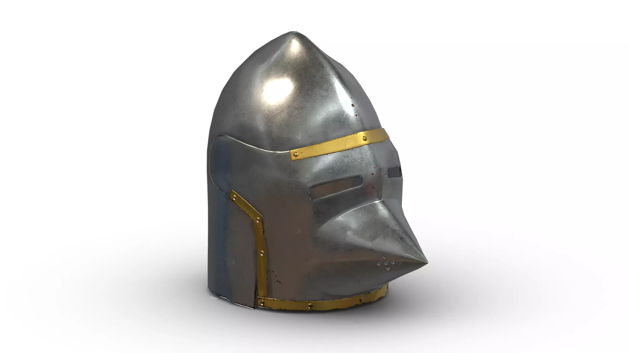 Medieval Helmet 02 Low Poly PBR Realistic Low-poly 3D model_0
