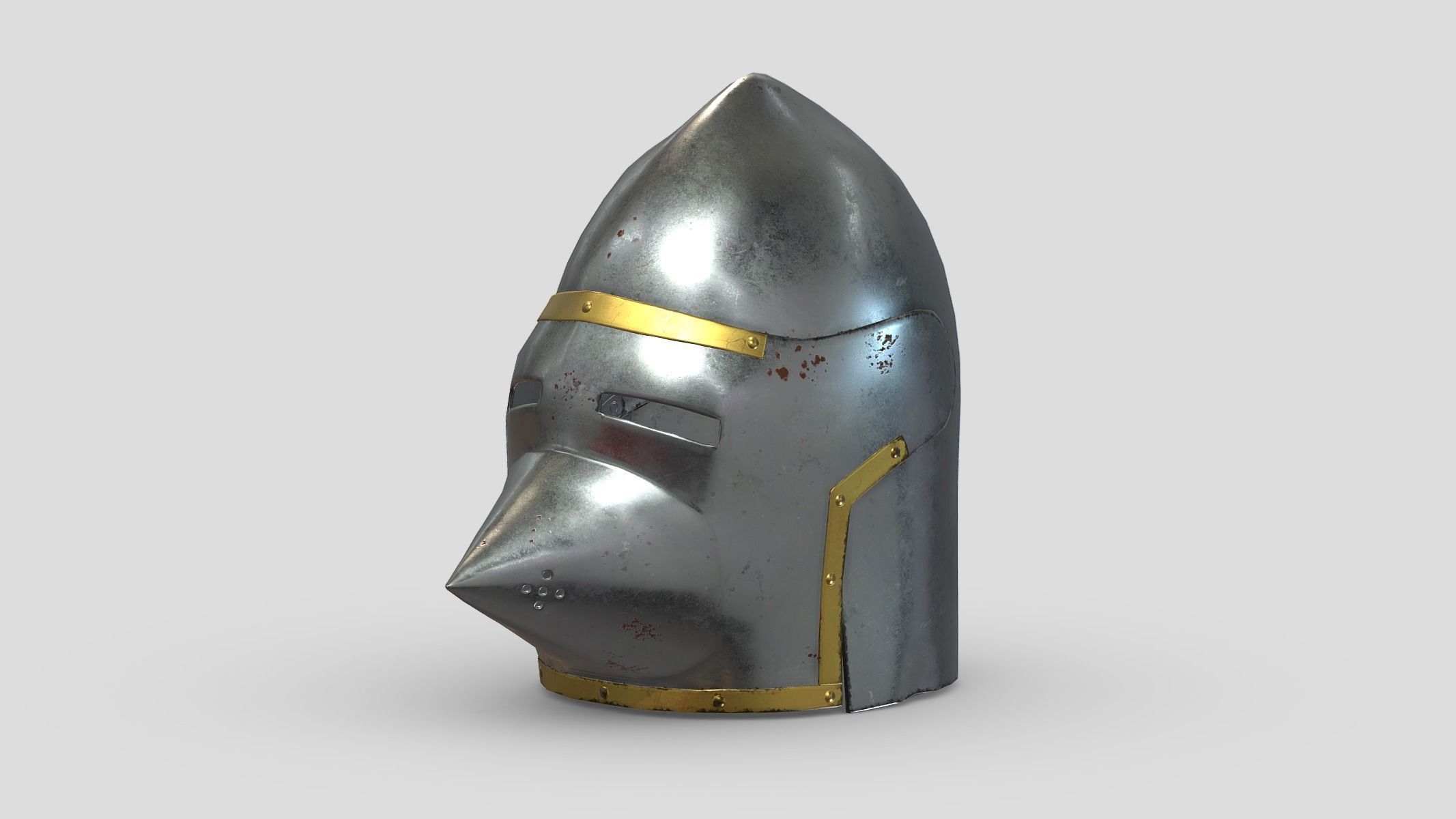 Medieval Helmet 02 Low Poly PBR Realistic Low-poly 3D model_8