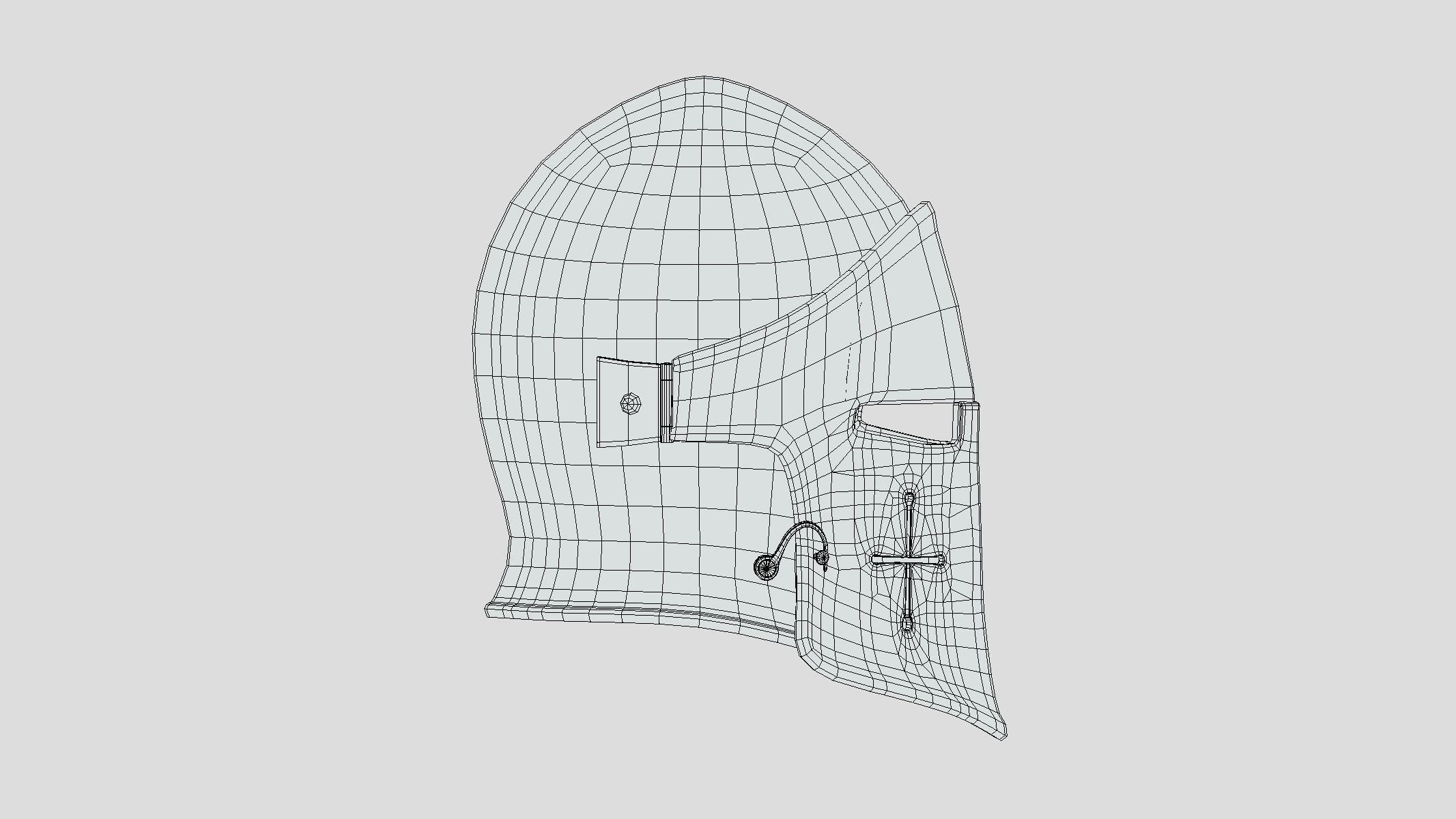 Medieval Helmet 04 Low Poly PBR Realistic Low-poly 3D model_3