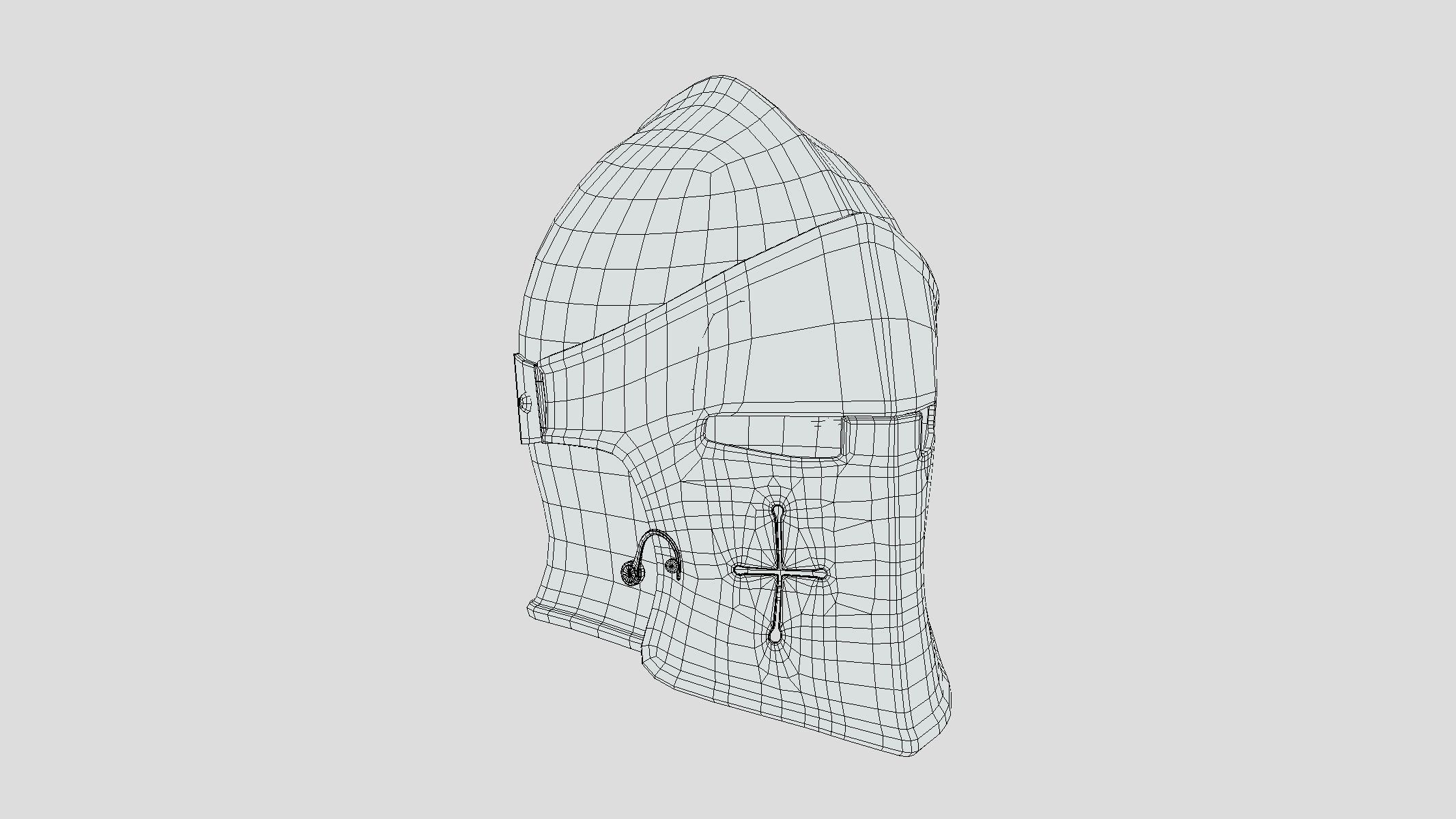 Medieval Helmet 04 Low Poly PBR Realistic Low-poly 3D model_1