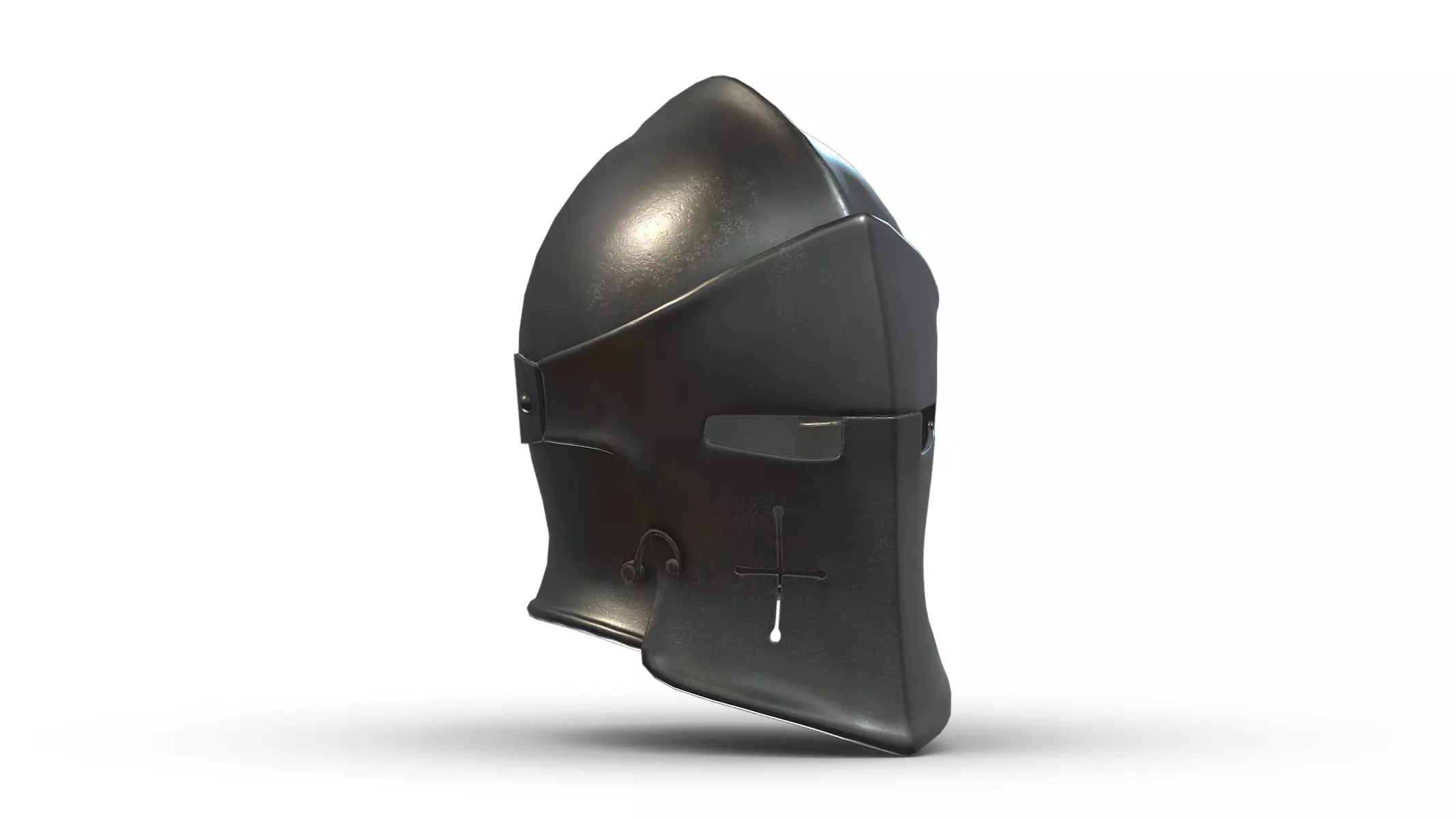 Medieval Helmet 04 Low Poly PBR Realistic Low-poly 3D model_0