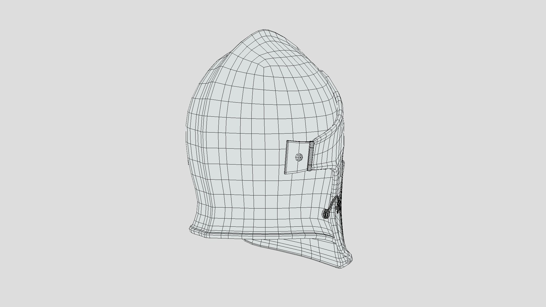 Medieval Helmet 04 Low Poly PBR Realistic Low-poly 3D model_5