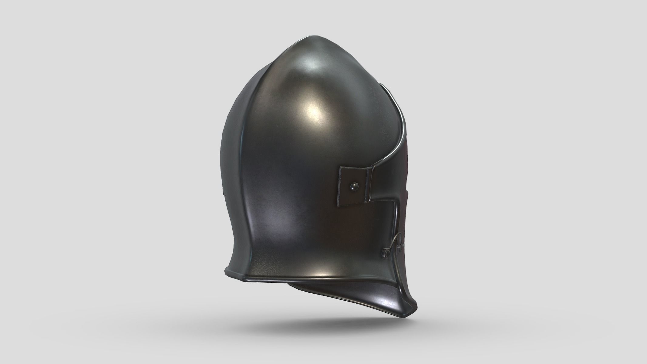 Medieval Helmet 04 Low Poly PBR Realistic Low-poly 3D model_4