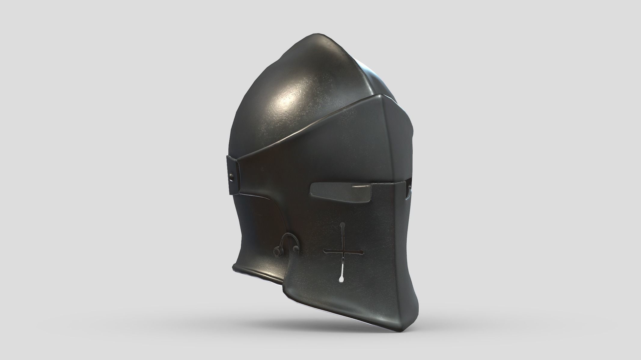 Medieval Helmet 04 Low Poly PBR Realistic Low-poly 3D model_9
