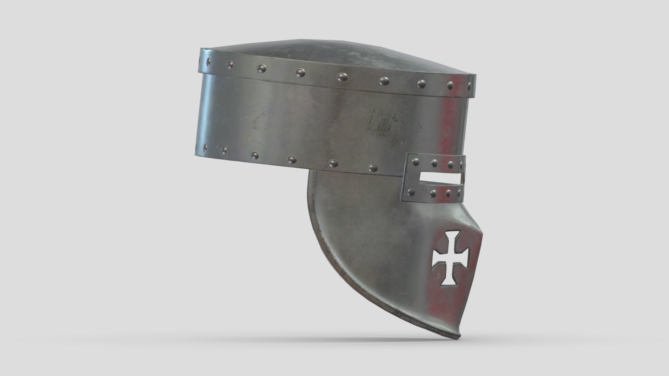 Medieval Helmet 06 Low Poly PBR Realistic Low-poly 3D model_2