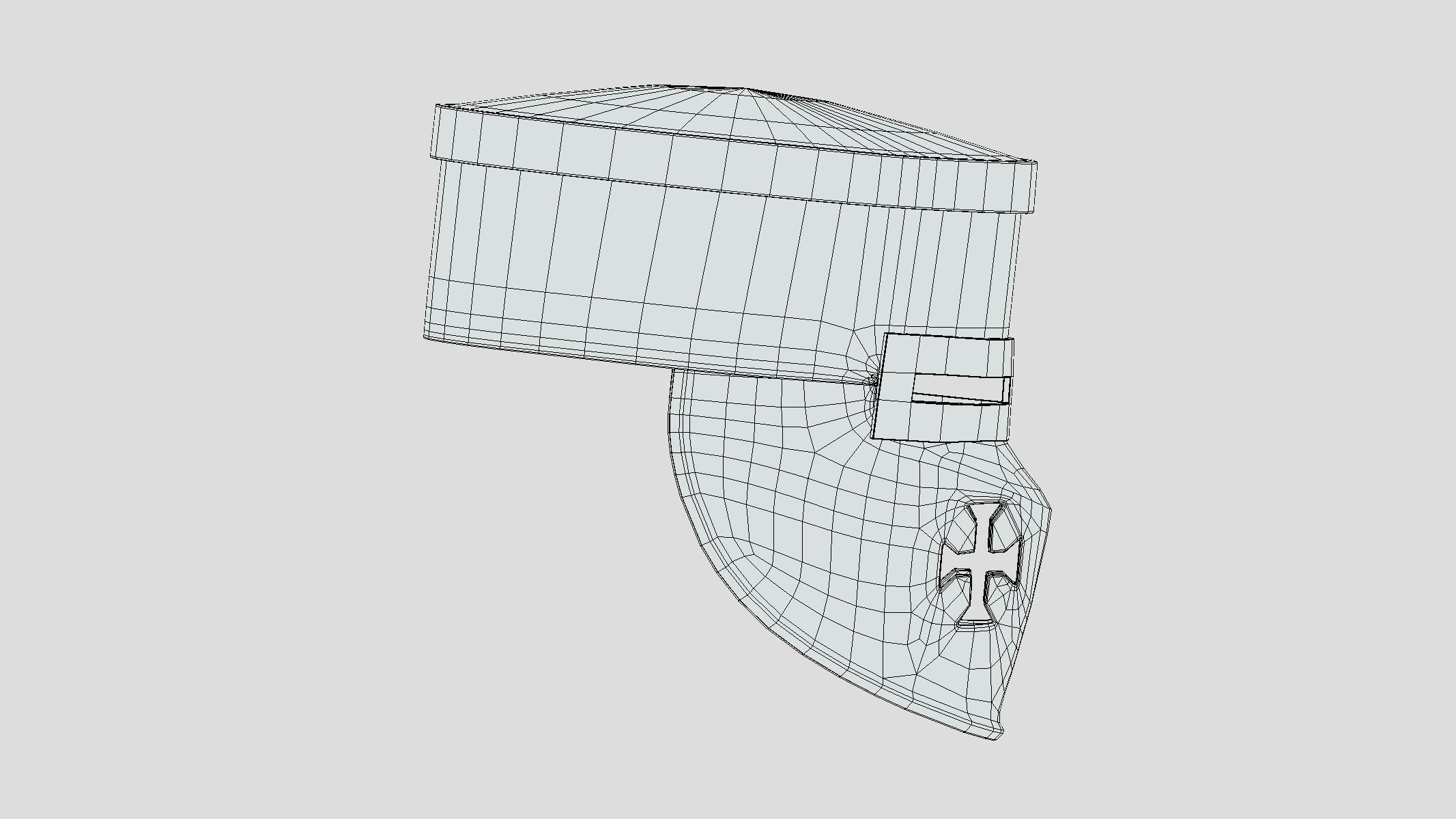 Medieval Helmet 06 Low Poly PBR Realistic Low-poly 3D model_3