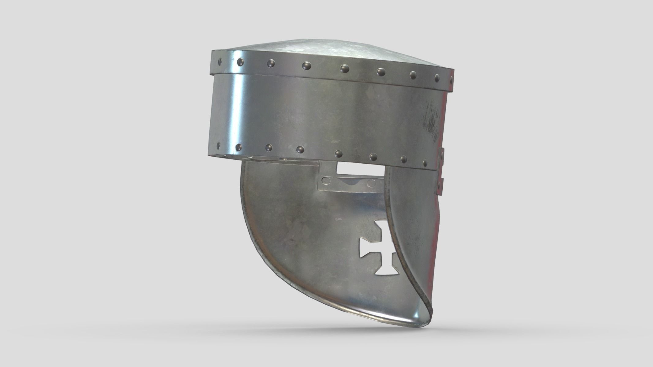 Medieval Helmet 06 Low Poly PBR Realistic Low-poly 3D model_4