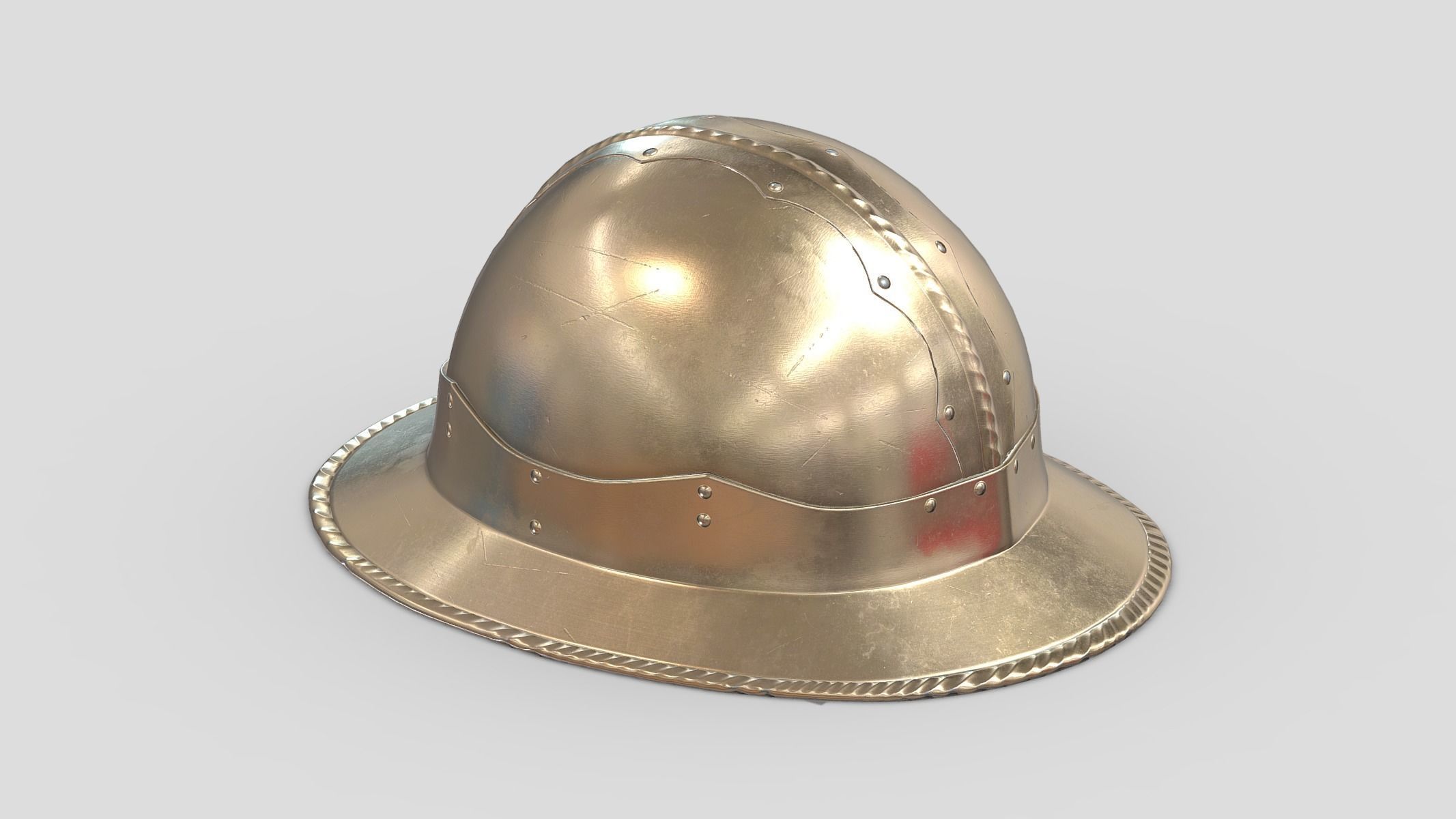 Medieval Helmet 08 Low Poly PBR Realistic Low-poly 3D model_7