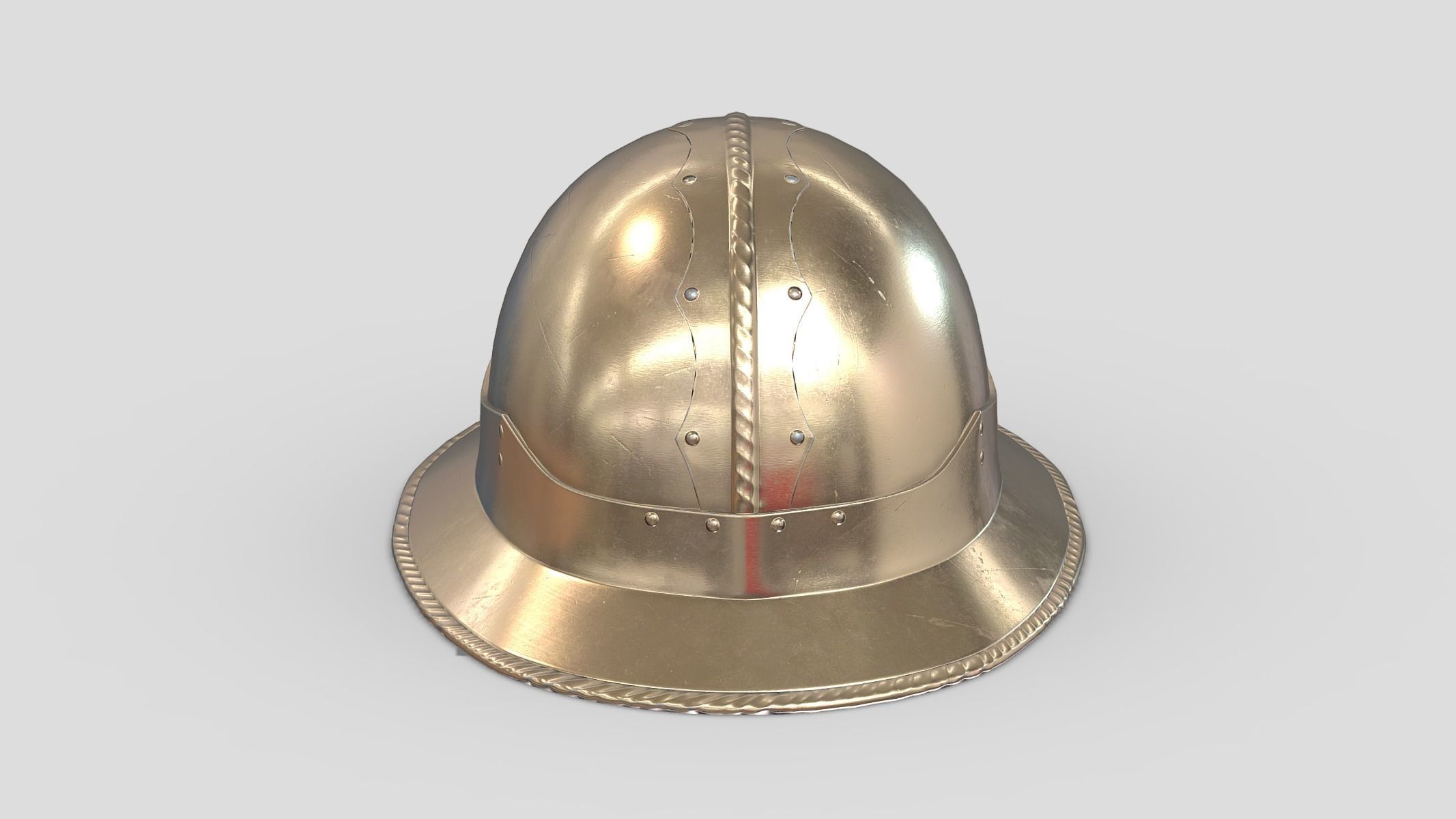 Medieval Helmet 08 Low Poly PBR Realistic Low-poly 3D model_6