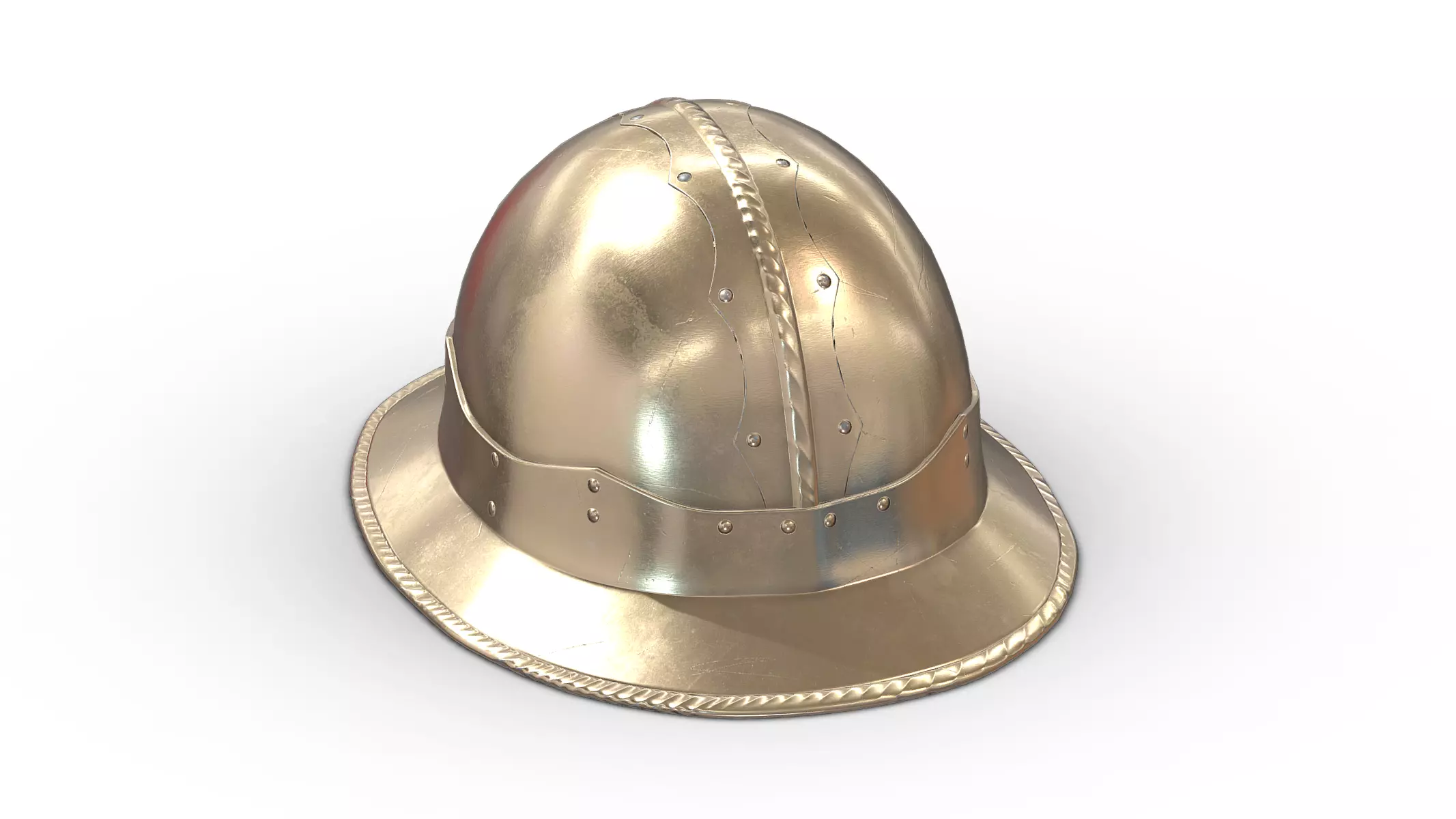 Medieval Helmet 08 Low Poly PBR Realistic Low-poly 3D model_0