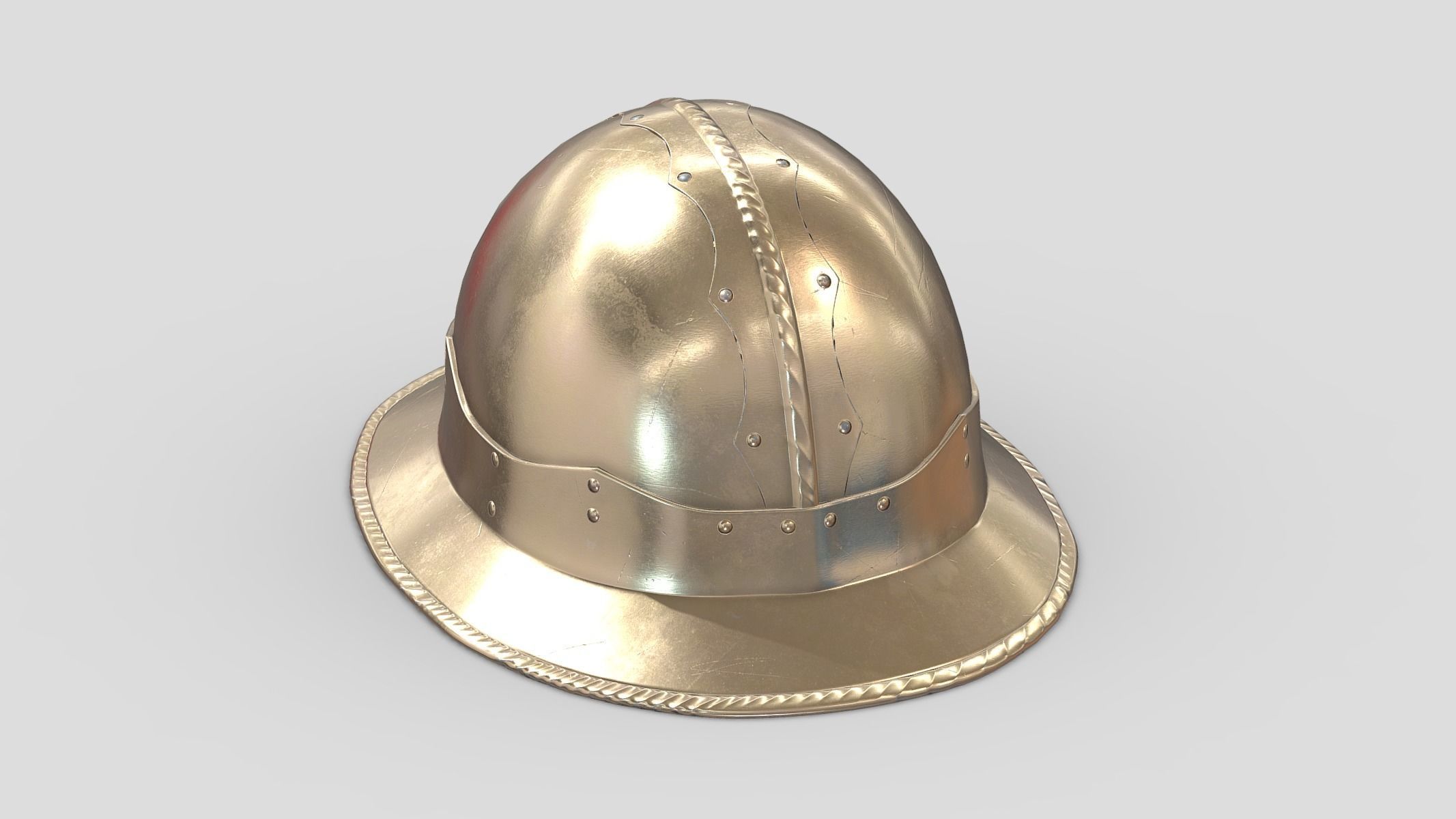 Medieval Helmet 08 Low Poly PBR Realistic Low-poly 3D model_9