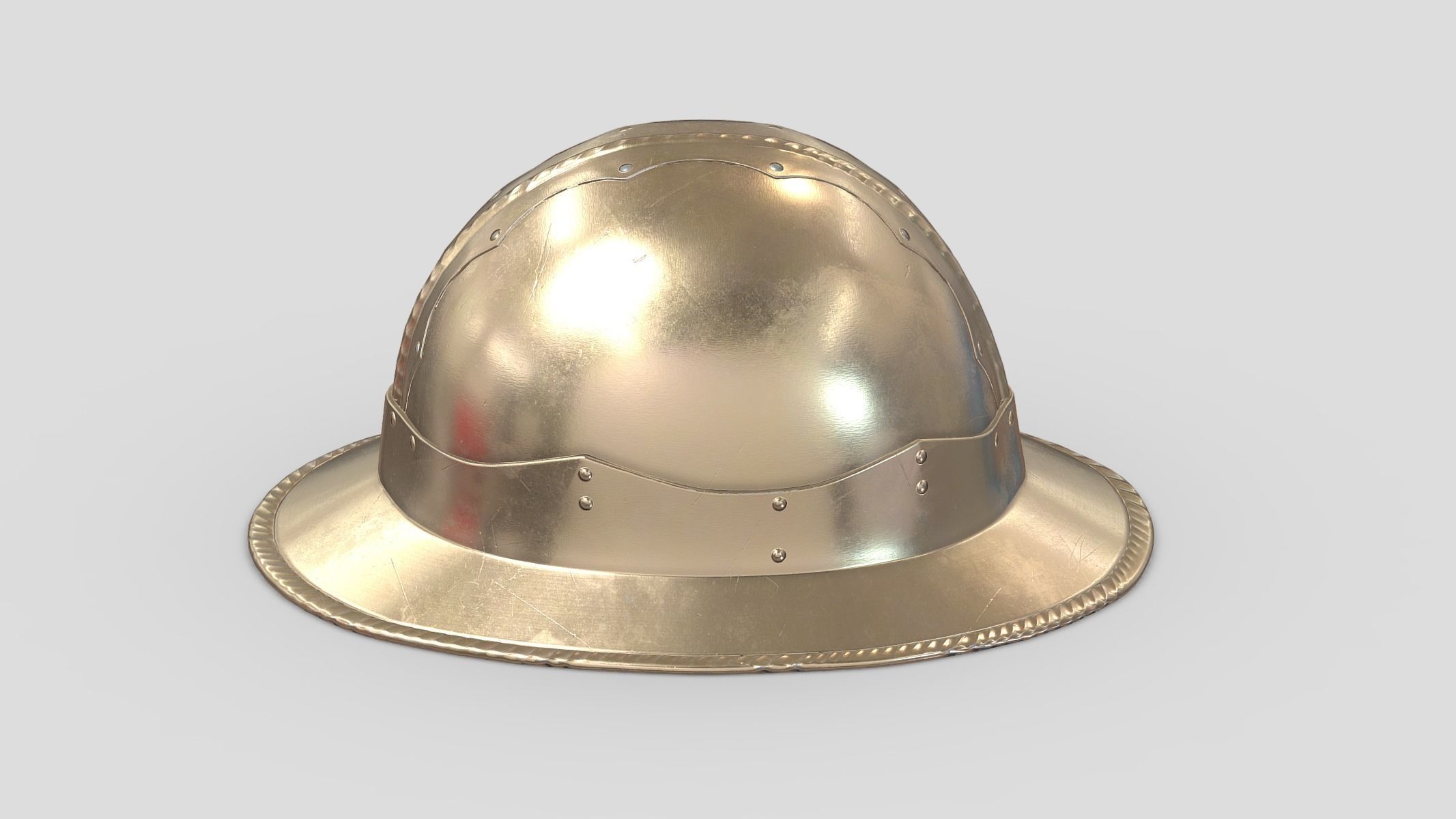 Medieval Helmet 08 Low Poly PBR Realistic Low-poly 3D model_2
