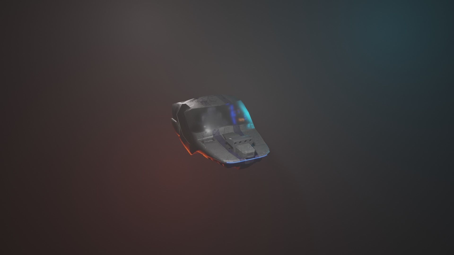 Cyberpunk Car Low-poly 3D model_7