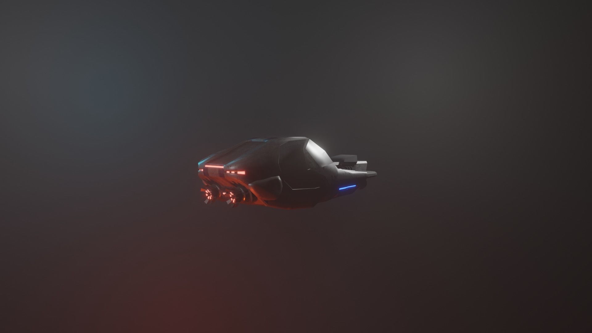 Cyberpunk Car Low-poly 3D model_3