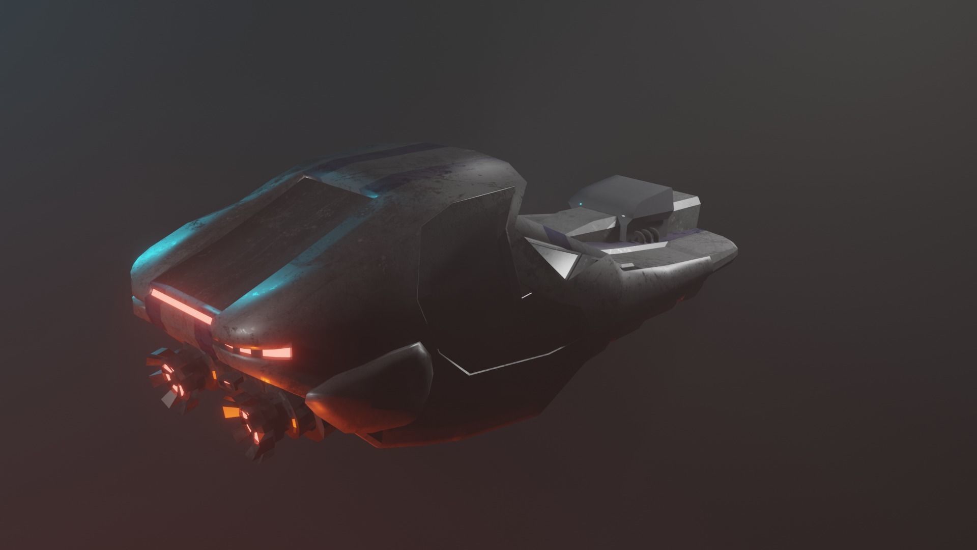 Cyberpunk Car Low-poly 3D model_6