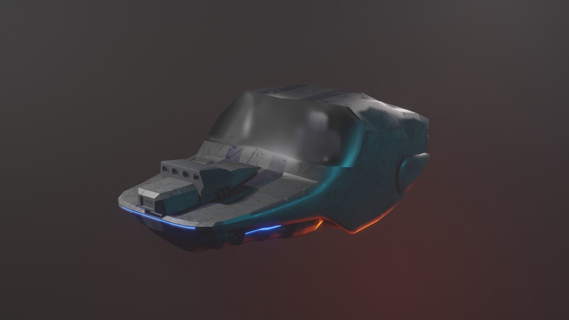Cyberpunk Car Low-poly 3D model_1