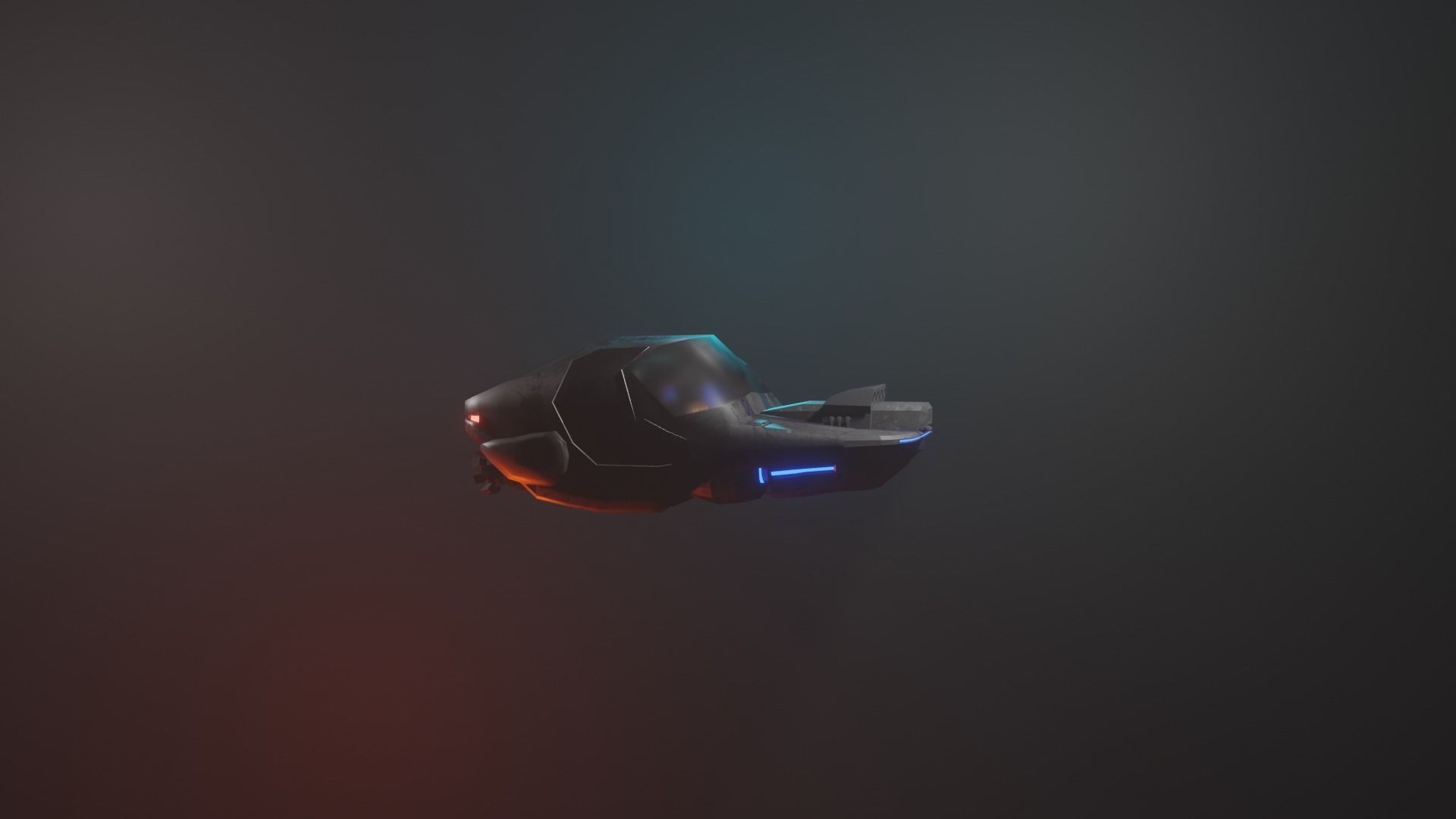 Cyberpunk Car Low-poly 3D model_5
