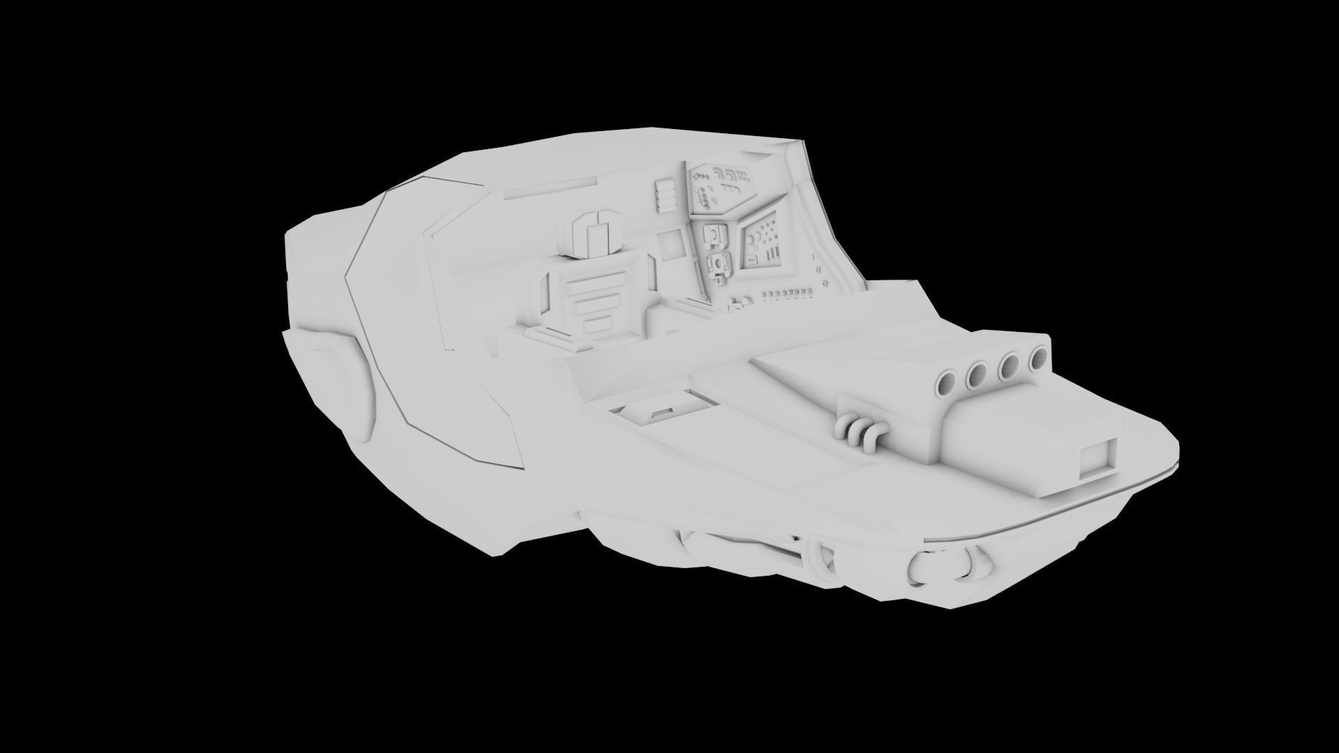 Cyberpunk Car Low-poly 3D model_11