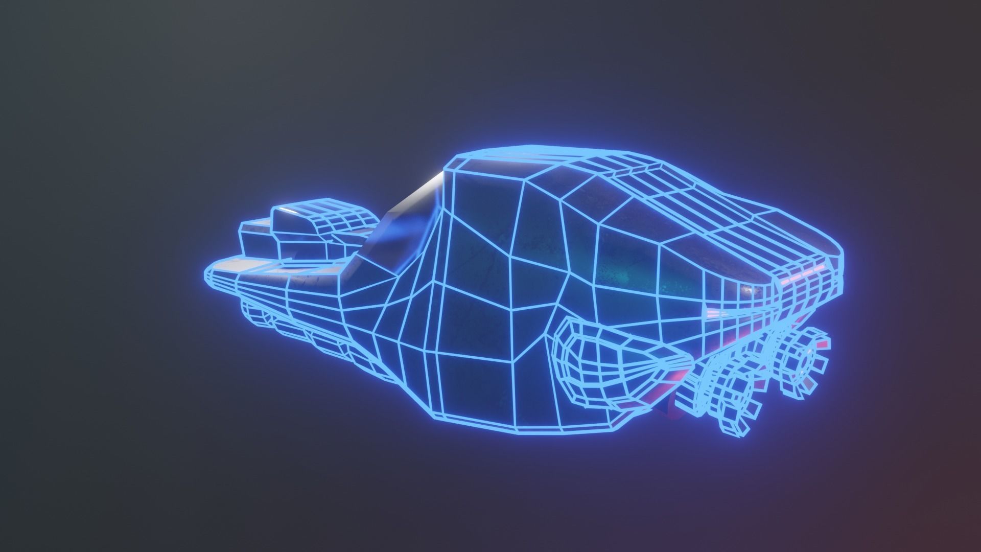 Cyberpunk Car Low-poly 3D model_10