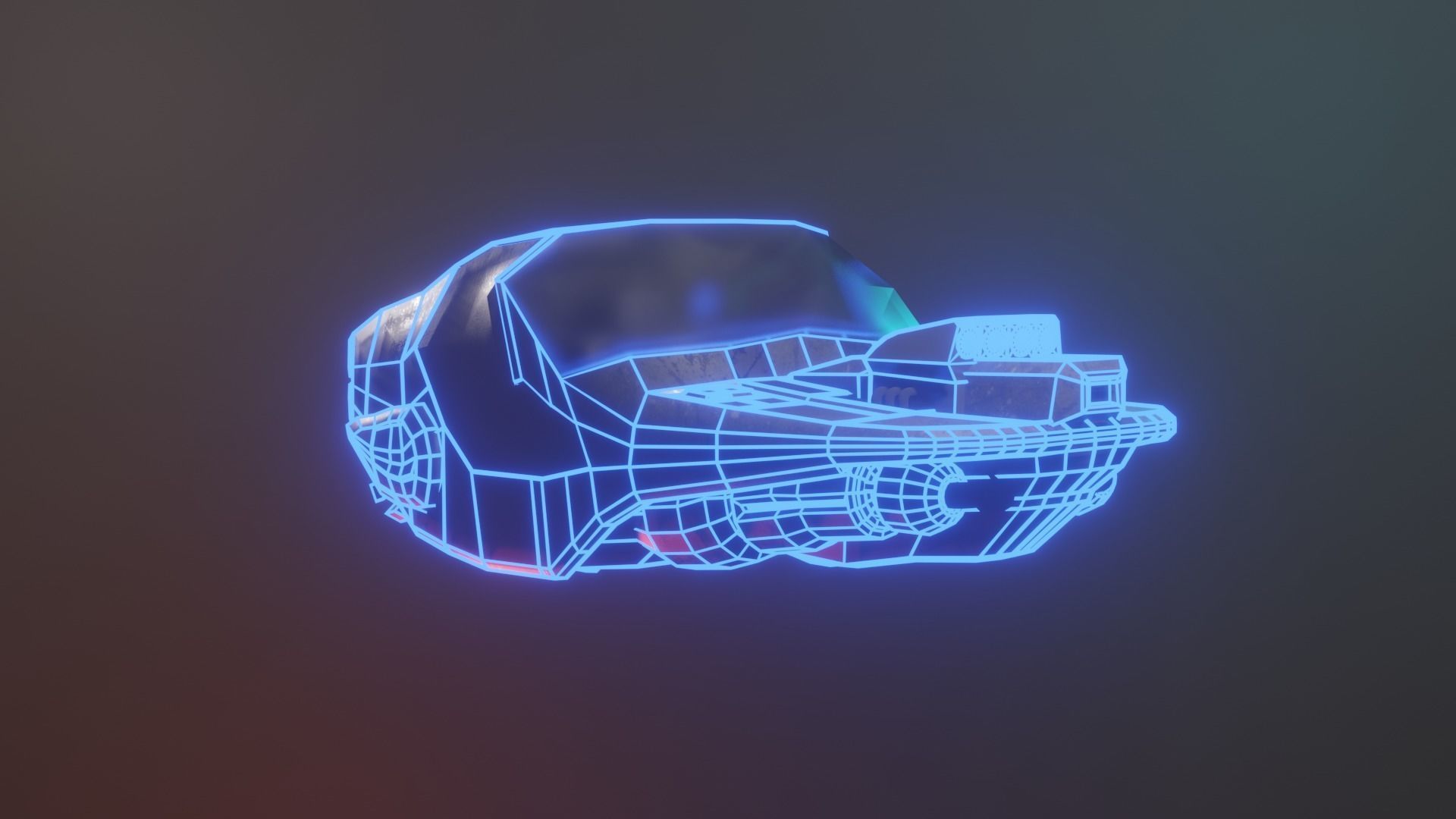 Cyberpunk Car Low-poly 3D model_12
