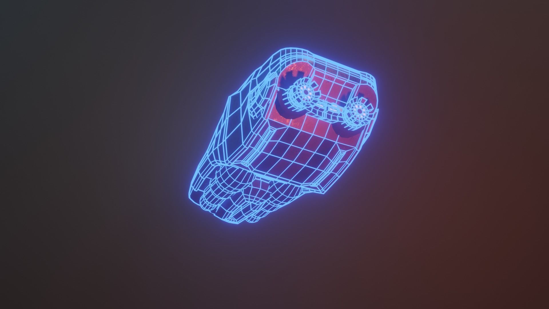 Cyberpunk Car Low-poly 3D model_2