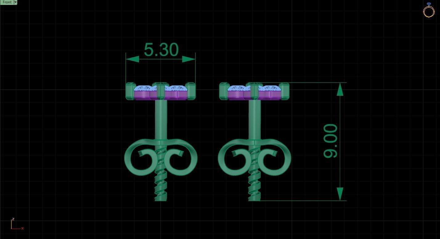 Earrings 3dmodel printable 3D print model_2