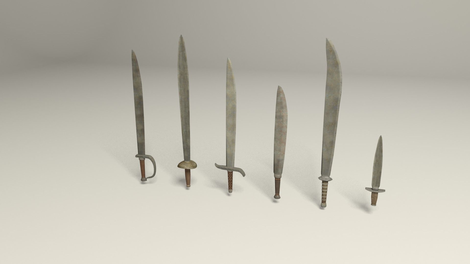Swords five Low-poly 3D model_9