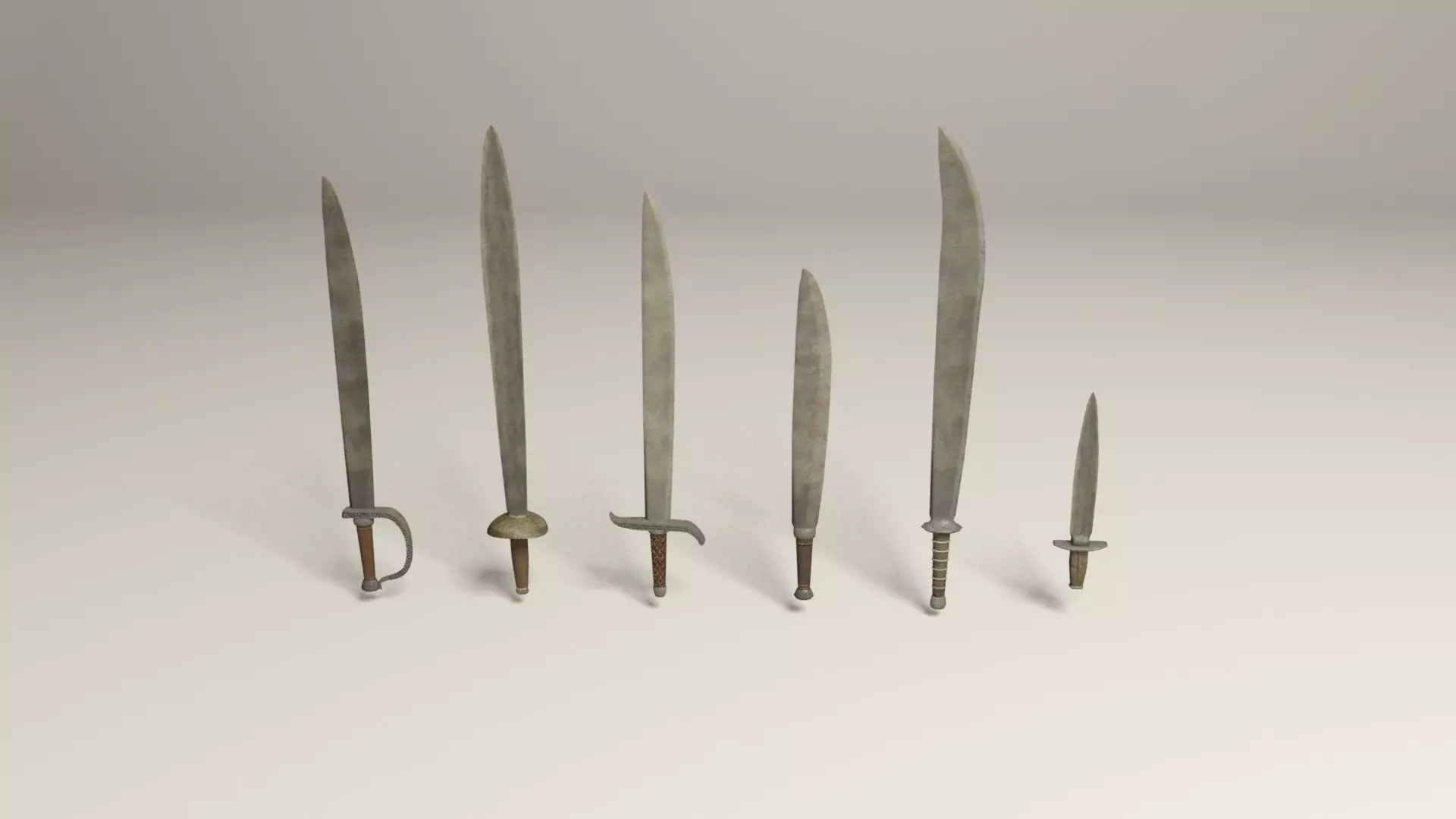 Swords five Low-poly 3D model_0