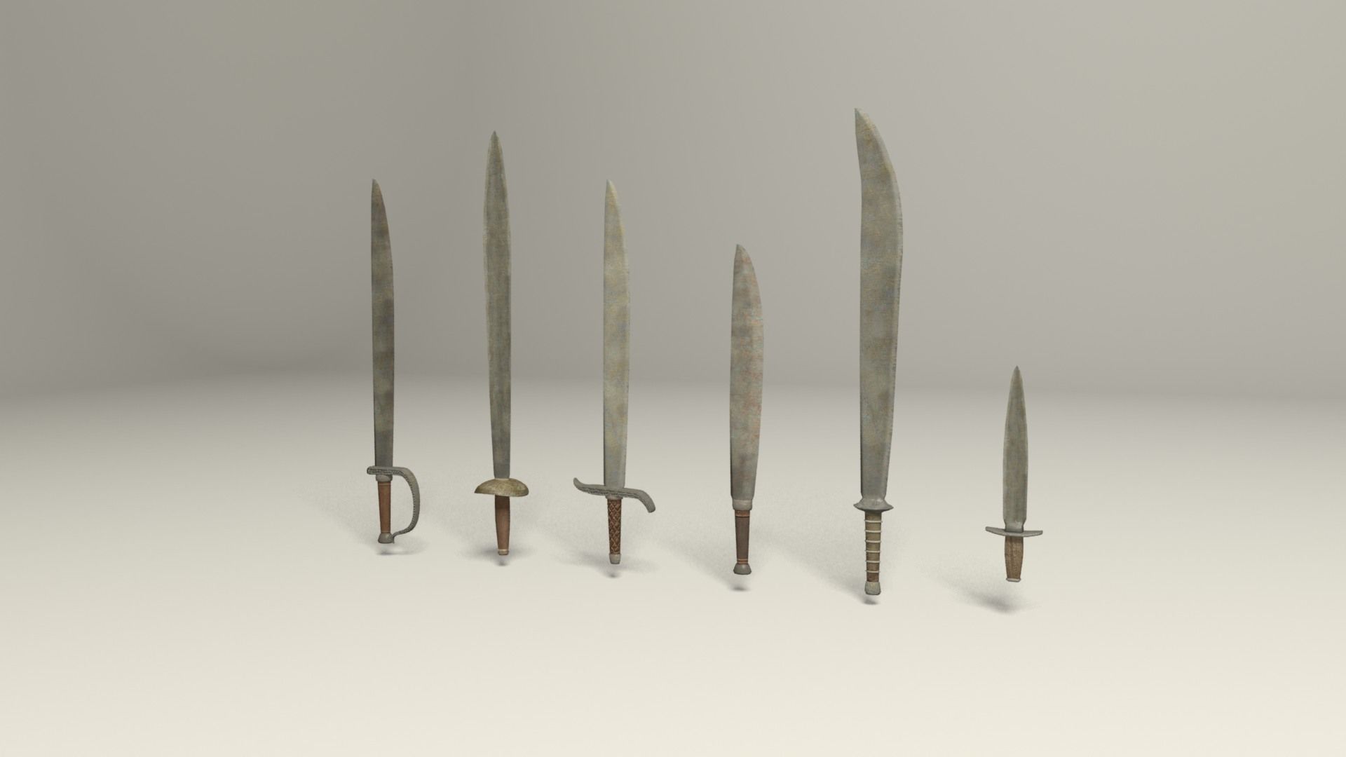 Swords five Low-poly 3D model_3