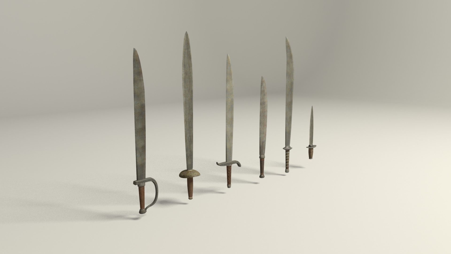Swords five Low-poly 3D model_8