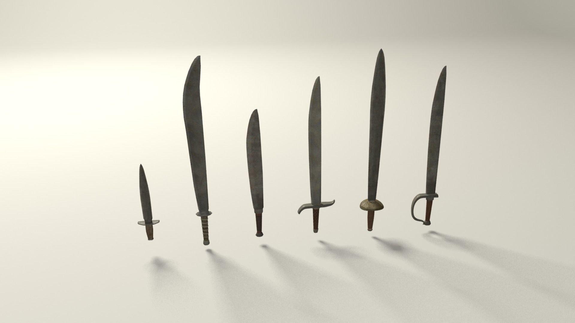 Swords five Low-poly 3D model_5