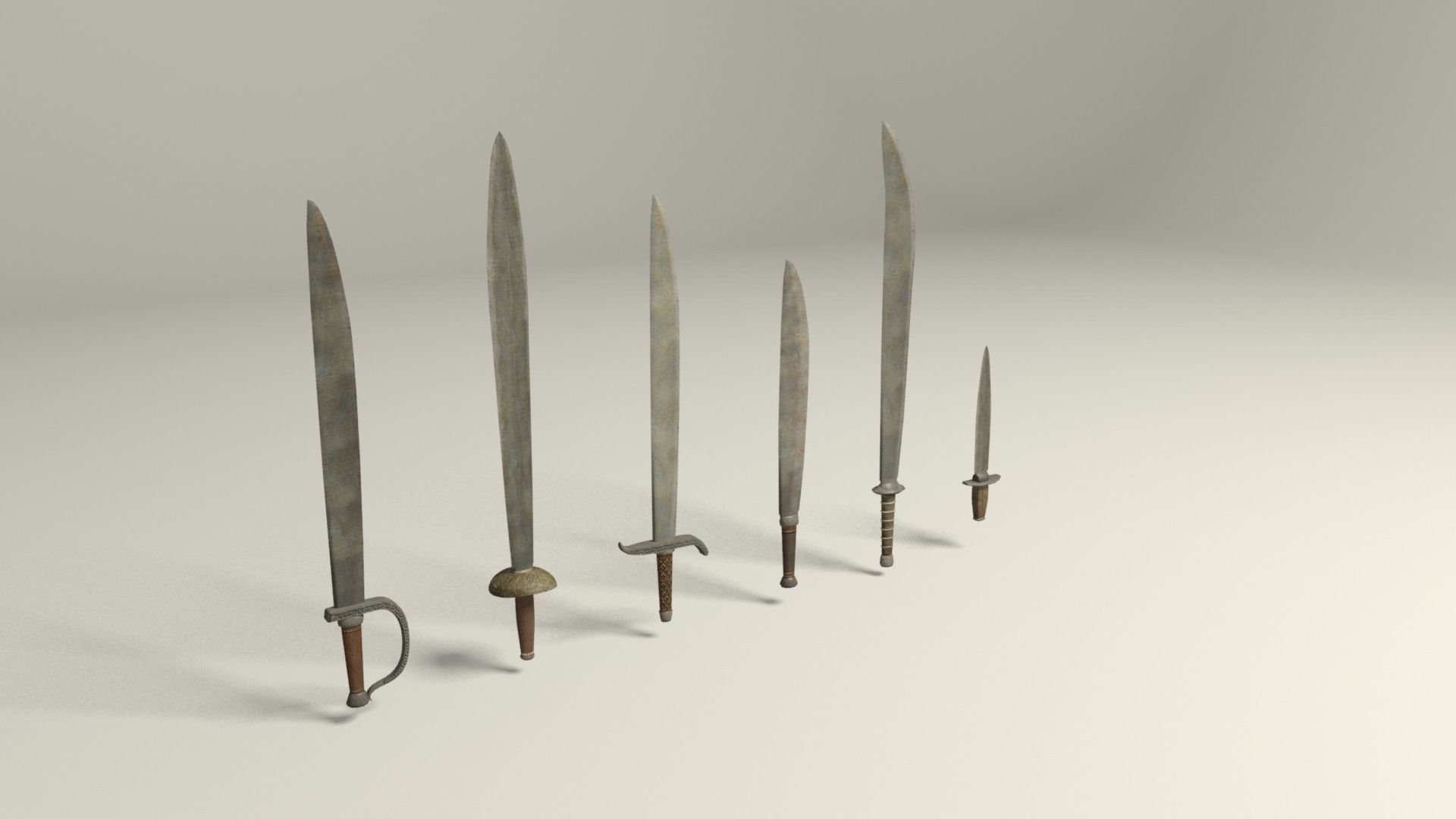 Swords five Low-poly 3D model_2