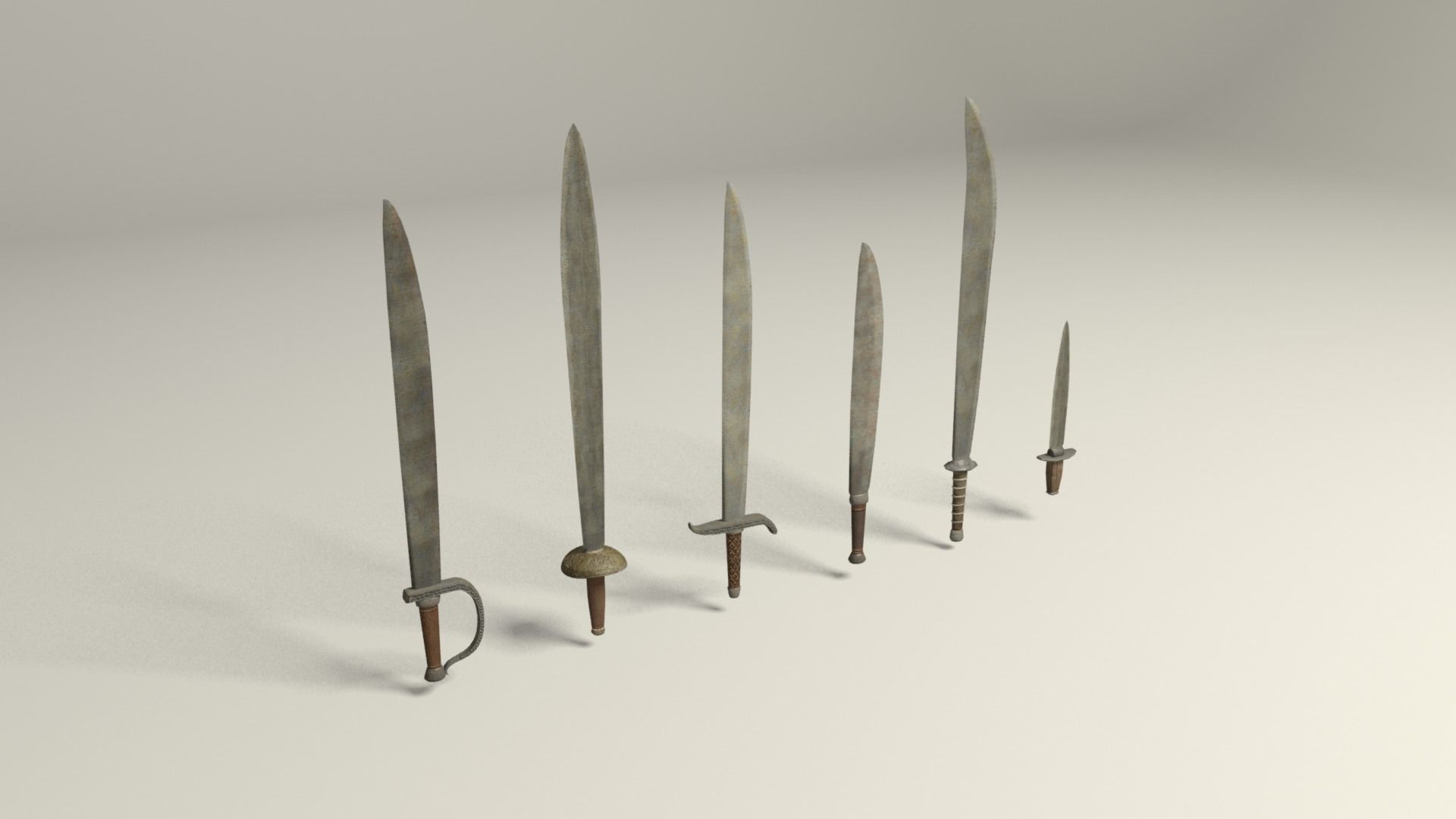 Swords five Low-poly 3D model_6