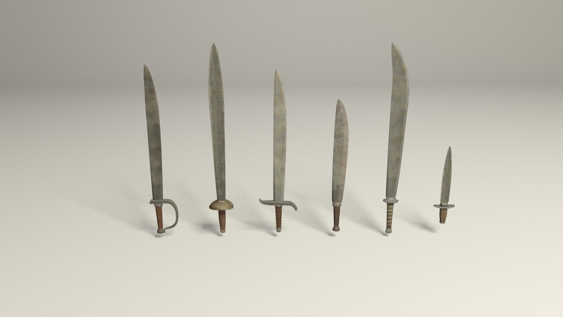 Swords five Low-poly 3D model_7
