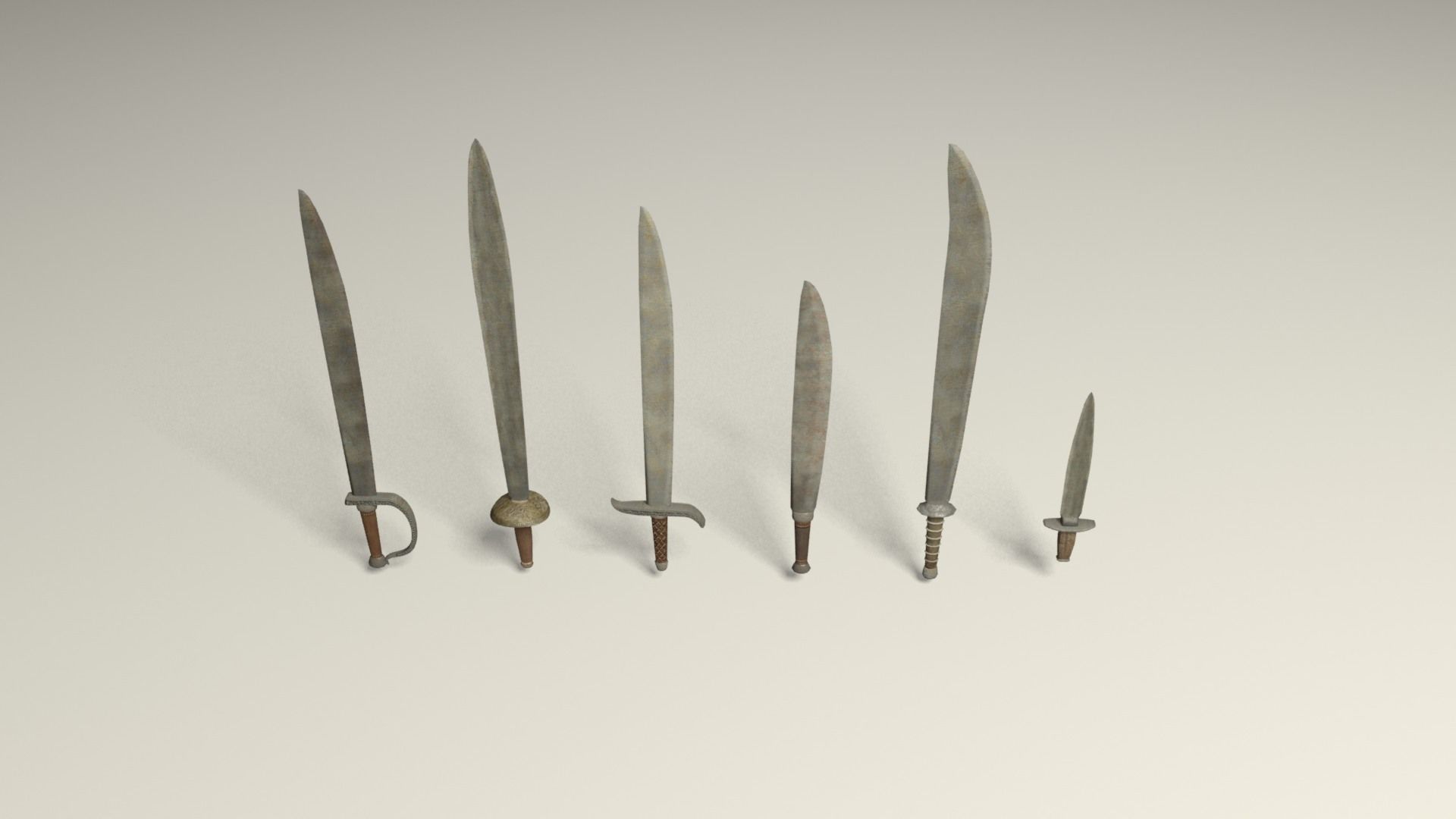 Swords five Low-poly 3D model_4