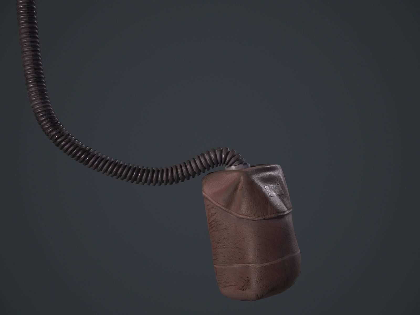 Gas mask and tube game ready Low-poly 3D model_5