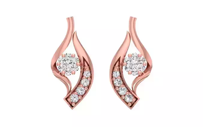 Women Diamond Earrings 3dm STL OBJ FBX Renders Details