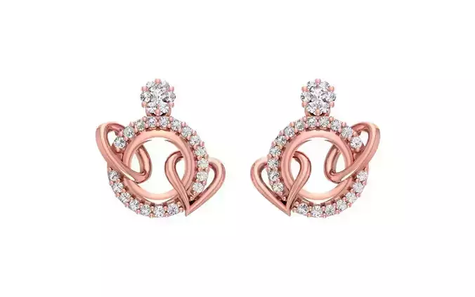 Women Diamond Earrings 3dm STL OBJ FBX Renders Details