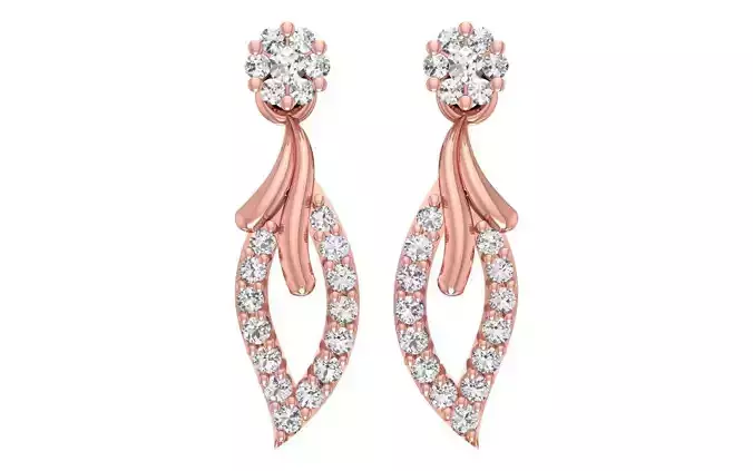 Women Diamond Earrings 3dm STL OBJ FBX Renders Details