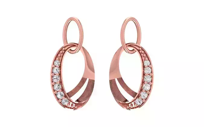Women Diamond Earrings 3dm STL OBJ FBX Renders Details