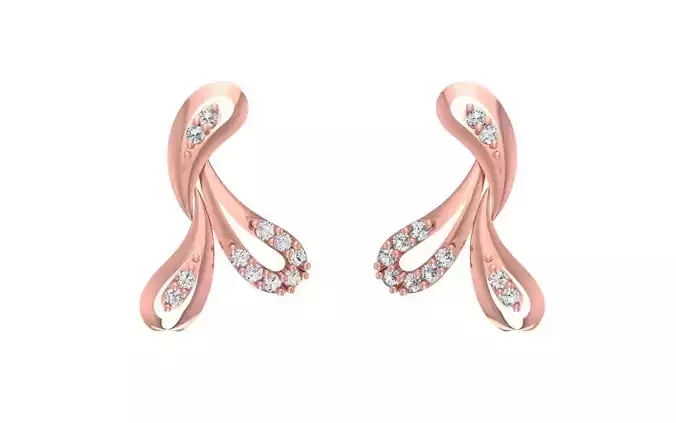 Women Diamond Earrings 3dm STL OBJ FBX Renders Details
