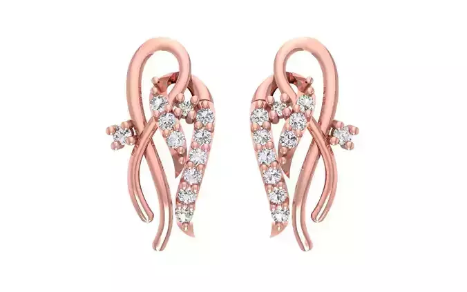 Women Diamond Earrings 3dm STL OBJ FBX Renders Details