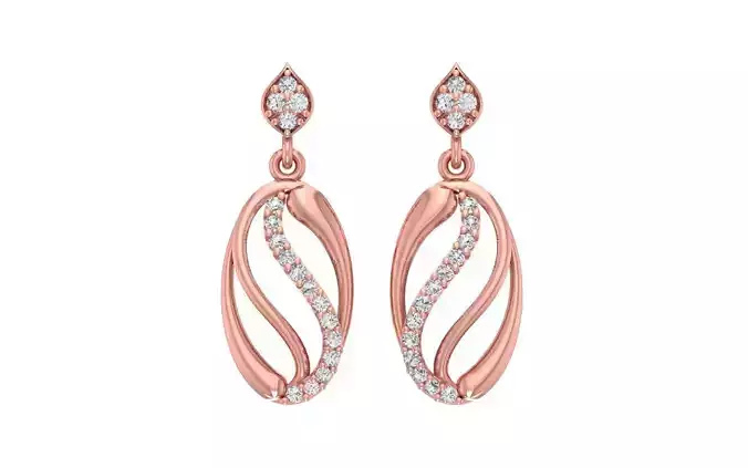 Women Diamond Earrings 3dm STL OBJ FBX Renders Details