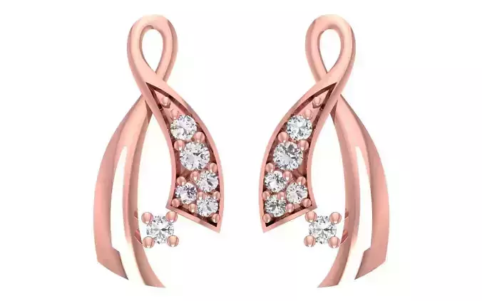 Women Diamond Earrings 3dm STL OBJ FBX Renders Details