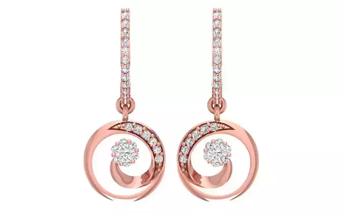 Women Diamond Earrings 3dm STL OBJ FBX Renders Details