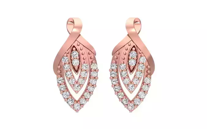 Women Diamond Earrings 3dm STL OBJ FBX Renders Details