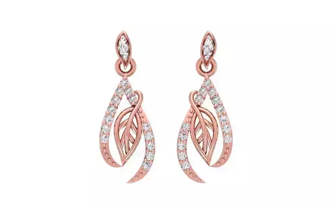 Women Diamond Earrings 3dm STL OBJ FBX Renders Details