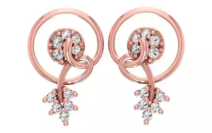 Women Diamond Earrings 3dm STL OBJ FBX Renders Details