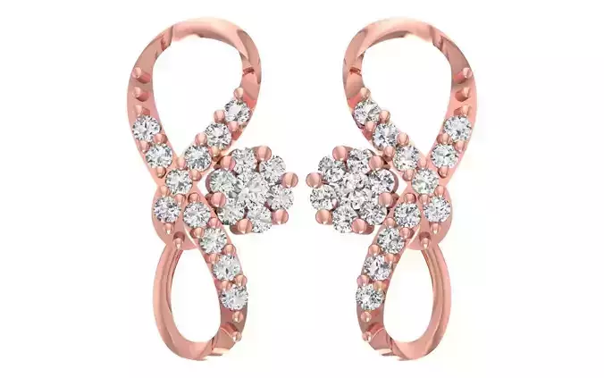 Women Diamond Earrings 3dm STL OBJ FBX Renders Details